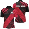 Custom Bowling Team Jerseys Bowling Ball Pattern for Men & Women Red Bowlers Shirts