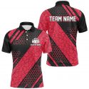 Custom Bowling Team Jerseys Bowling Ball Pattern for Men & Women Red Bowlers Shirts