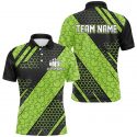 Custom Bowling Team Jerseys Green Bowlers Shirts for Men and Women with Bowling Ball Pattern