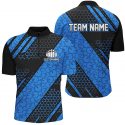 Custom Bowling Team Jerseys Bowlers Shirts for Men & Women – Blue Bowling Ball Pattern