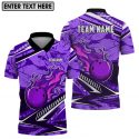 Customized Purple Fire Bowling & Pins 3D Jersey Shirt for Men – Teamame