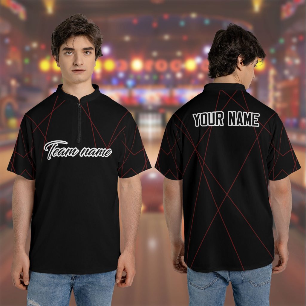 Personalized Custom Bowling Shirt Quick Zip American Jersey Uniform – Stand Out On The Lanes!