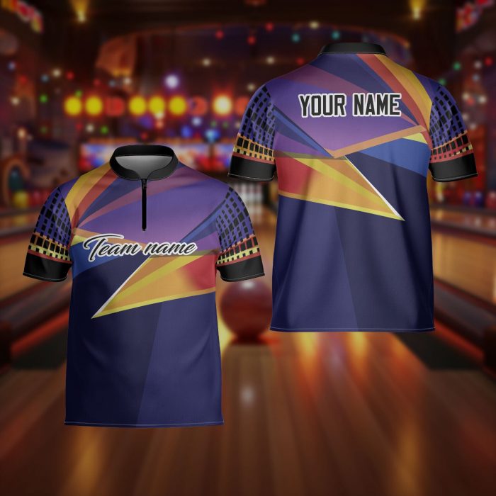 Custom Team Name Quarter-Zip Jersey American Bowling Jersey Uniform Jersey For Men Women Team