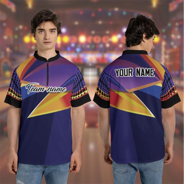 Custom Team Name Quarter-Zip Jersey American Bowling Jersey Uniform Jersey For Men Women Team