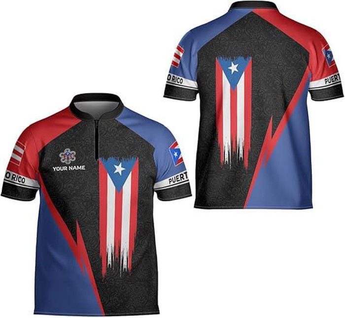 Puerto Rico Flag Bowling Jersey,Pride Puerto Rican Shirt,Customized Name Puerto Rico Flag Coat Of Arms Puerto Rican Shirts,Puerto Rico Gifts