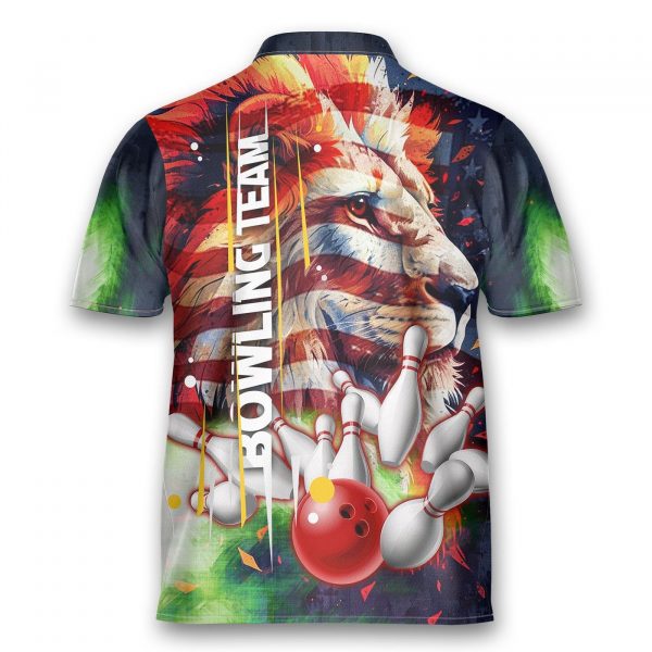 Personalized America Lion Bowling Jersey Bowling Shirt For Men Bowling Team Jersey Bowlers Gift Custom Bowling Shirts for Team