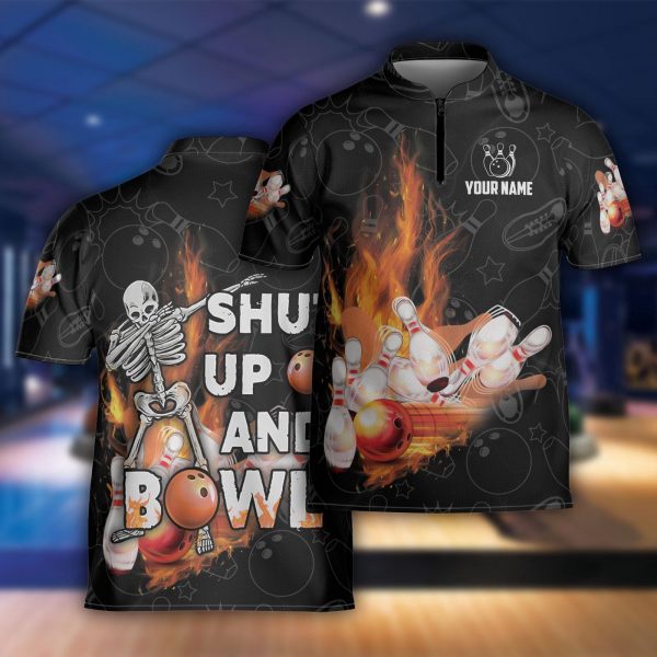 Personalized Breath Of Fire Bowling Jersey Skull Bowling Shirt Bowling Team Jersey Gift For Bowling Player Bowlers Gift Bowler Shirt