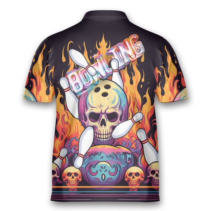 Personalized Breath Of Fire Bowling Jersey Skull Bowling Shirt Bowling Team Jersey Gift For Bowling Player Bowlers Gift Bowler Shirt