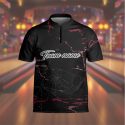 Colorful Bowling Team Jersey, Player Short Sleeve Bowling Jersey, Personalized American Bowling Jersey, Quarter Zip Bowling Shirt