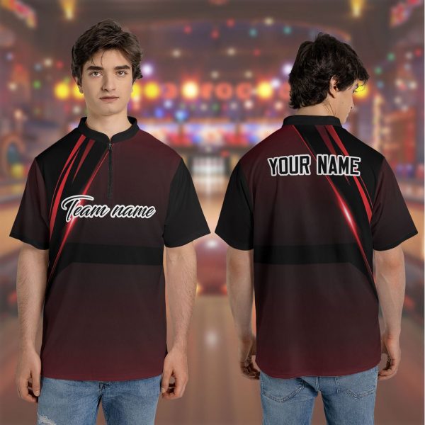 Custom Bowling Shirt, Customize Funny Bowling Jersey, Sport Team Shirt, Quarter Zip Bowling Shirt, Personalized Bowling Jersey Quick Zip