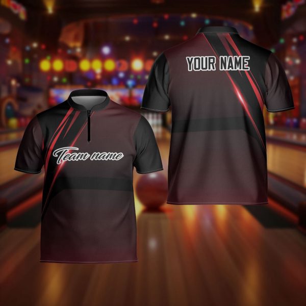 Custom Bowling Shirt, Customize Funny Bowling Jersey, Sport Team Shirt, Quarter Zip Bowling Shirt, Personalized Bowling Jersey Quick Zip