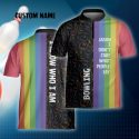 Custom LGBT Bowling Jersey Rainbow Bowling Pins Quarter Zip Sash Collar Gift For Bowling Player, Bowler Team Bowlers Gift