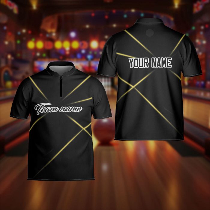 Custom Team Name Quarter-Zip Jersey, Bowling Shirt Team, Personalized American Bowling Jersey, Bowling Uniform Jersey, Sport Team Shirt