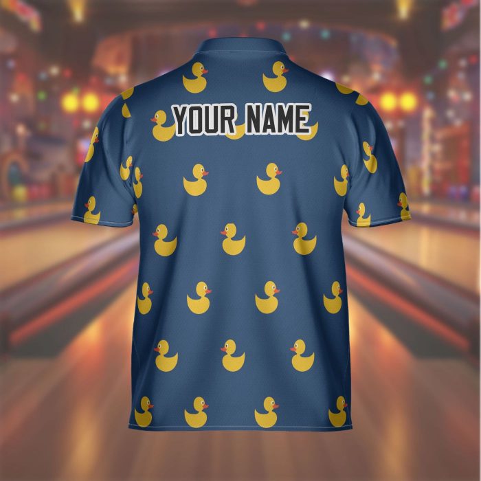 Cute Duck Bowling Jersey, Custom Player Team Name Bowling Shirt, Customize Name Bowling Player Jersey, Custom Team Name Quarter-Zip Jersey