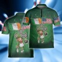 Irish Saint Patrick Day Bowling Team Jersey Bowling Pins Shirt For Men Celtic Shamrock Shirt For Bowling Player Bowlers Gift Bowling Team