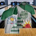 Made In Ireland St Patrick Day Bowling Jersey Bowling Pins Shirt For Men Celtic Shamrock Shirt For Bowling Player Bowlers Gift Bowling Team