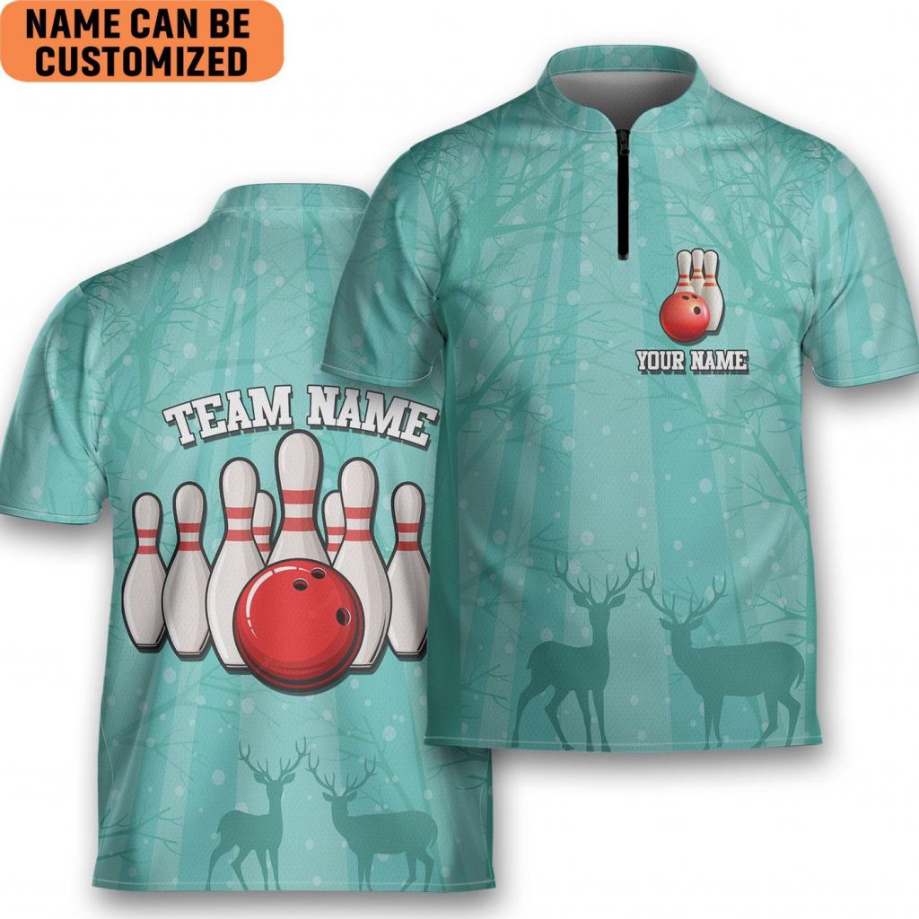 Personalized Christmas Bowling Jersey Bowling Shirt For Men Bowling Team Bowlers Gift Bowling Shirts For Team Gift For Him