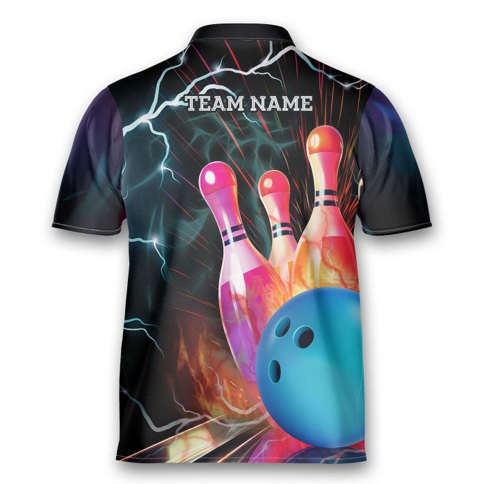 Personalized Thunder Bowling Jersey Bowling Pins Zip Shirt For Men Bowling Player Bowlers Gift Bowling Team Regular Show Shirt