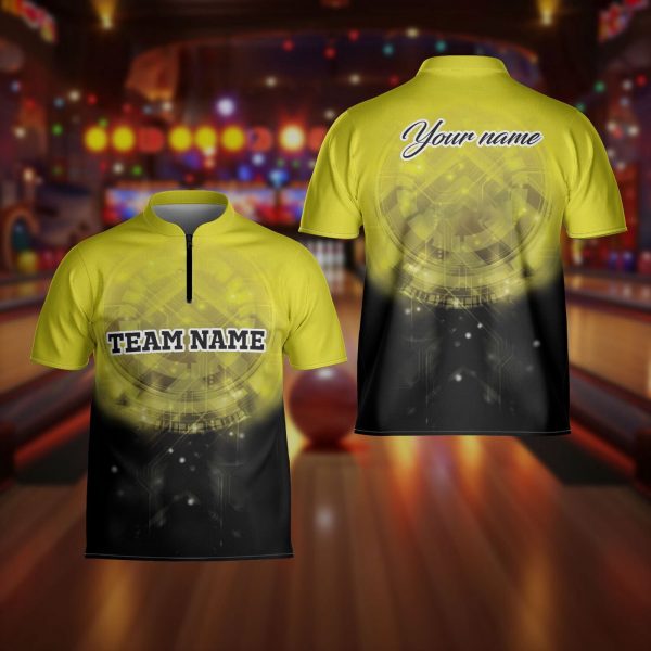 Team Name Unisex Shirt Bowling, Customize Funny Bowling Jersey, Personalized Bowling Jersey Quick Zip, Quarter Zip Bowling Shirt