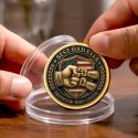 Personalized Best Dad Ever Coin, Custom Kids Names Fist Bump Father’s Day